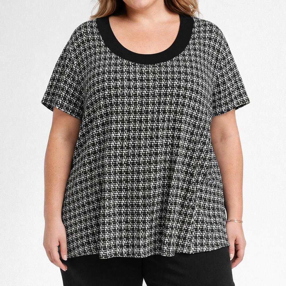 JMS Just My Size Women's Plus Size Tee Black Print Plus Size 3X 22W 24W
